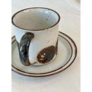 Handmade teacup and saucer plate